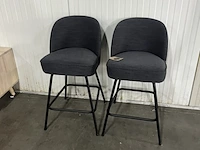 2x barstoel bepurehome, vogue velvet, zithoogte ca. 64 cm, donkergrijs - afbeelding 1 van  2