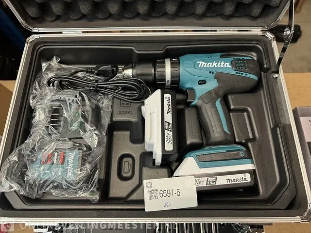 2x bit- en borenset klopboor/schroefmachine + koffer makita, hp457dwex4 - afbeelding 4 van  7
