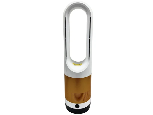 2x bladloze ventilator-kachel warm/koud wit-goud - afbeelding 1 van  2