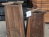 2x bloembakken hardhout | sommige licht vergrijsd - afbeelding 1 van  2