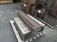 2x bloembakken hardhout | vergrijsd - afbeelding 2 van  2