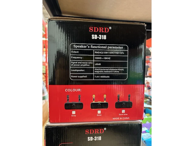 2x bluetooth karaoke party speakers met 2 microfoons, sdrd, sd-318 - afbeelding 3 van  3