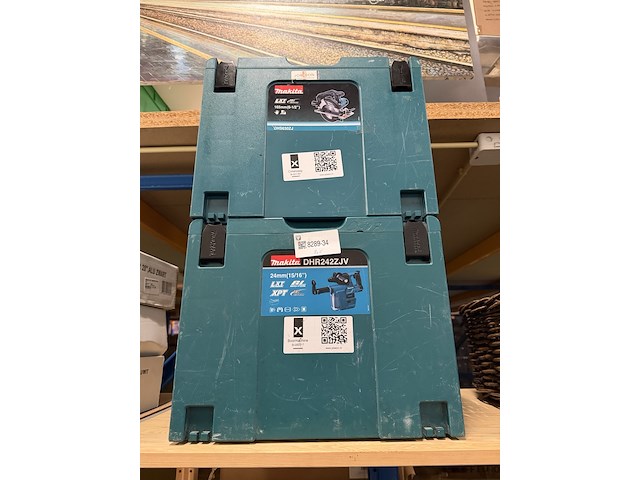 2x bouwgereedschap in m-box (cirkelzaag, combihamer), makita, dhs630zj, dhr242zjv - afbeelding 1 van  3