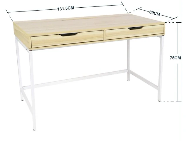 2x bureau 131,5x60x75 cm - afbeelding 2 van  4