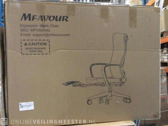 2x bureaustoel ergonomisch mfavour, mfv000042, zwart - afbeelding 2 van  3