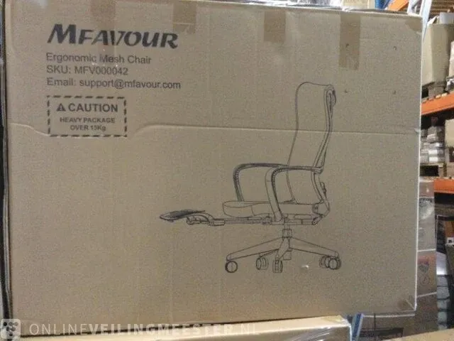 2x bureaustoel ergonomisch mfavour, mfv000042, zwart - afbeelding 2 van  2