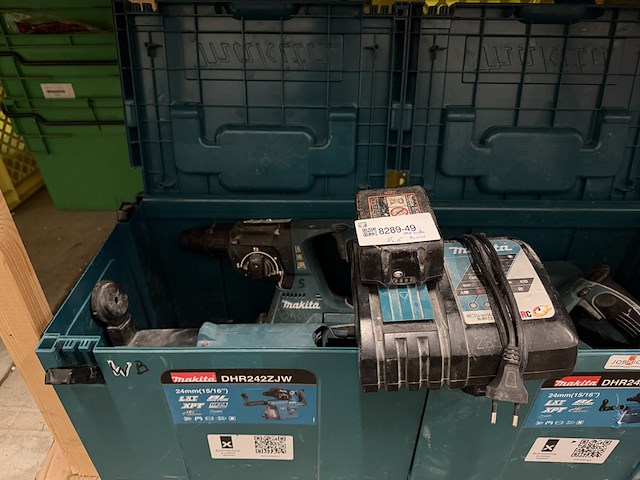 2x combihamer in m-box met 1x accu, 1x lader, makita, dhr242zjv - afbeelding 2 van  5