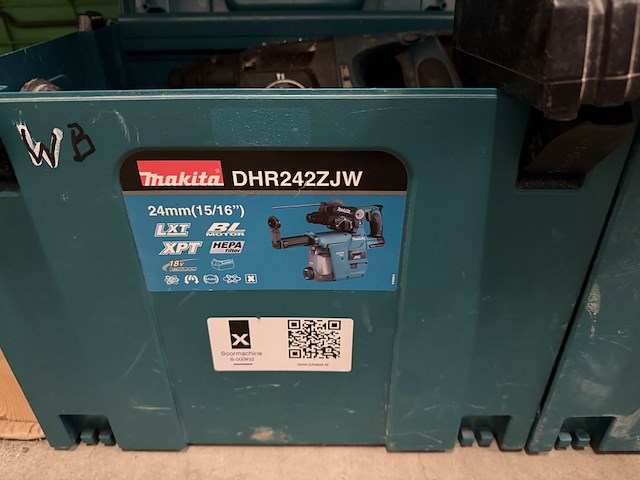2x combihamer in m-box met 1x accu, 1x lader, makita, dhr242zjv - afbeelding 4 van  5