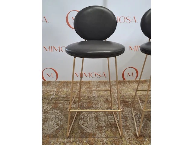 2x design barstoel baxter, gemma, design draga & aurel, bruin leder - afbeelding 3 van  10