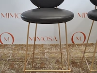 2x design barstoel baxter, gemma, design draga & aurel, bruin leder - afbeelding 3 van  10