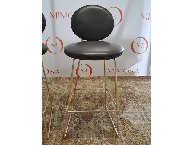 2x design barstoel baxter, gemma, design draga & aurel, bruin leder - afbeelding 4 van  10