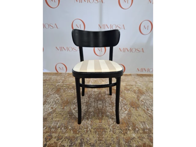 2x design stoel mazo, mzo chair black 10130, zwart, beige beklede zitting - afbeelding 2 van  14