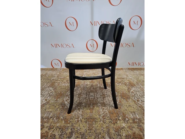 2x design stoel mazo, mzo chair black 10130, zwart, beige beklede zitting - afbeelding 3 van  14