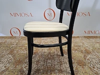 2x design stoel mazo, mzo chair black 10130, zwart, beige beklede zitting - afbeelding 3 van  14