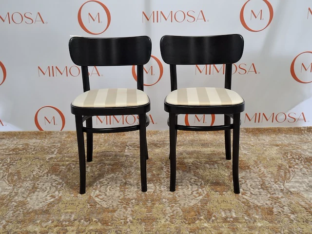 2x design stoel mazo, mzo chair black 10130, zwart, beige beklede zitting - afbeelding 1 van  14