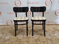 2x design stoel mazo, mzo chair black 10130, zwart, beige beklede zitting - afbeelding 1 van  14