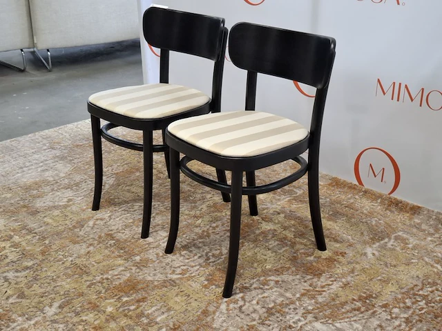 2x design stoel mazo, mzo chair black 10130, zwart, beige beklede zitting - afbeelding 8 van  14