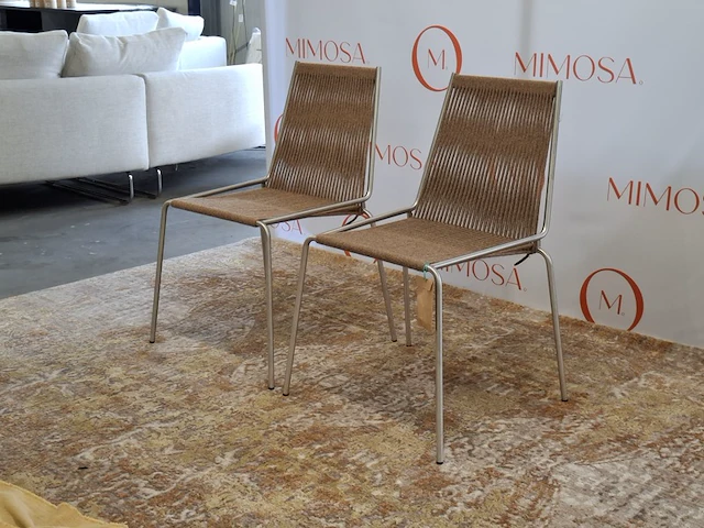 2x design stoel thorup, noel chair d303, brown wool - afbeelding 4 van  10