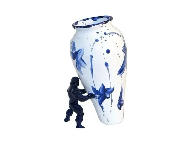 2x design vaas jasmin djerzic, my superhero, blauw/ delfs blauw - afbeelding 1 van  3