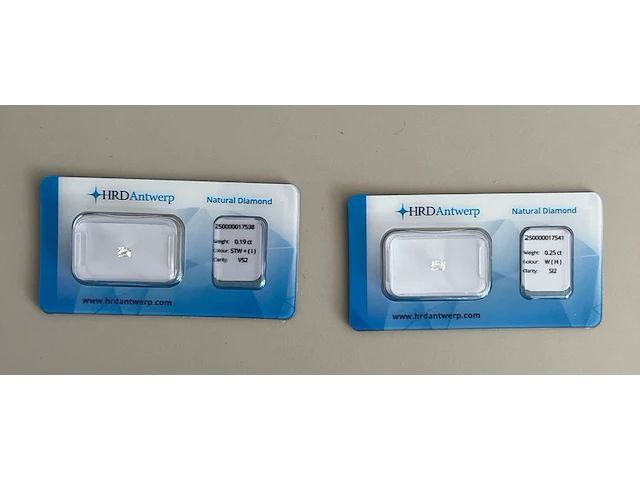 2x diamant - totaal samen 0.45ct ( hrd gecertificeerd ) - afbeelding 1 van  5
