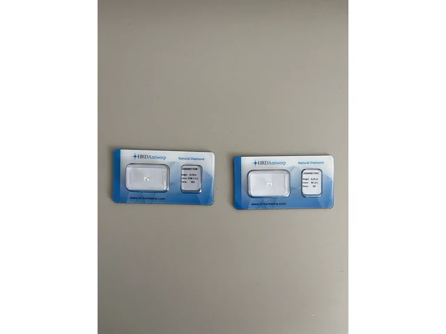 2x diamant - totaal samen 0.45ct ( hrd gecertificeerd ) - afbeelding 2 van  5