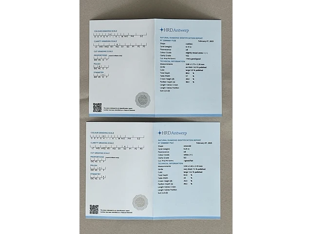 2x diamant - totaal samen 0.45ct ( hrd gecertificeerd ) - afbeelding 5 van  5
