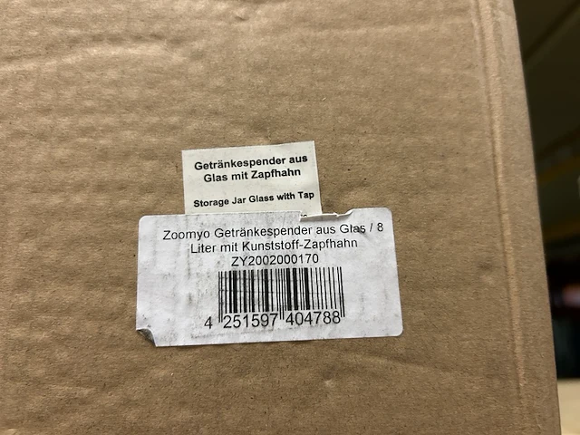2x drankdispenser van dikwandig glas met tapkraan zoomyo - afbeelding 3 van  3