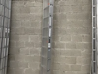 2x dubbele ladder 2x11 tüv gekeurd aluminium- 5,20 meter, grijs / chroom, 2022 - afbeelding 1 van  2
