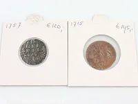 2x duiten nederland 1715, 1757 - afbeelding 1 van  6