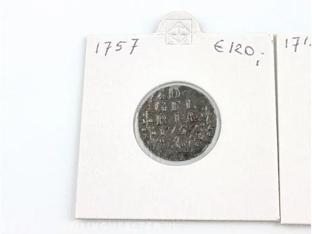 2x duiten nederland 1715, 1757 - afbeelding 2 van  6