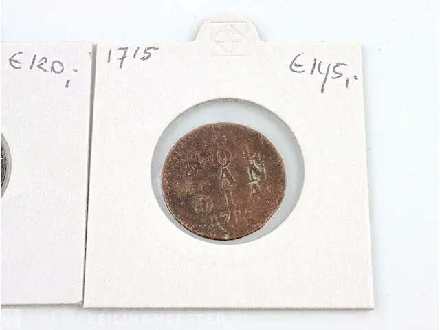2x duiten nederland 1715, 1757 - afbeelding 3 van  6