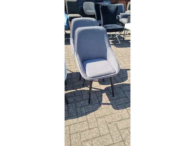 2x eetkamerstoel alpine, zazuhome, "donna", grijs / chroom - afbeelding 4 van  4