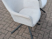 2x eetkamerstoel boucle draaibaar, zazuhome, beige - afbeelding 2 van  6