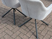 2x eetkamerstoel boucle draaibaar, zazuhome, beige - afbeelding 3 van  6