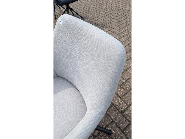 2x eetkamerstoel boucle draaibaar, zazuhome, beige - afbeelding 4 van  6