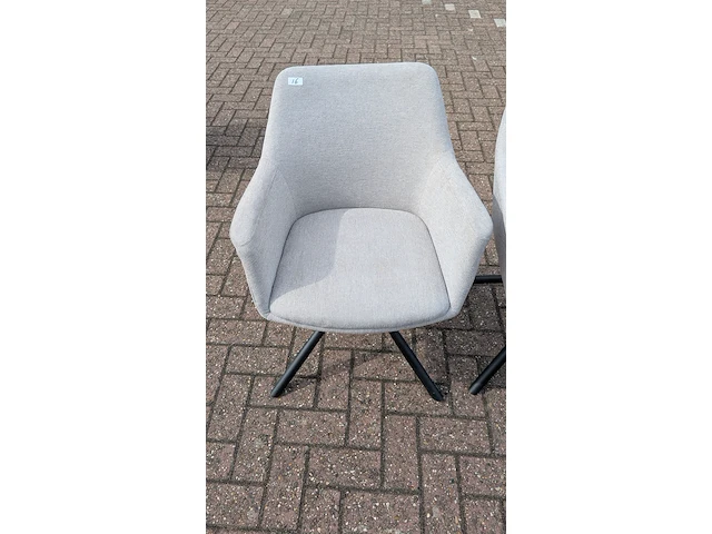 2x eetkamerstoel boucle draaibaar, zazuhome, beige - afbeelding 5 van  6