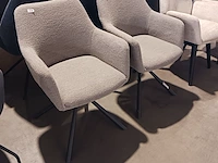 2x eetkamerstoel boucle draaibaar, zazuhome, grijs / chroom - afbeelding 5 van  6