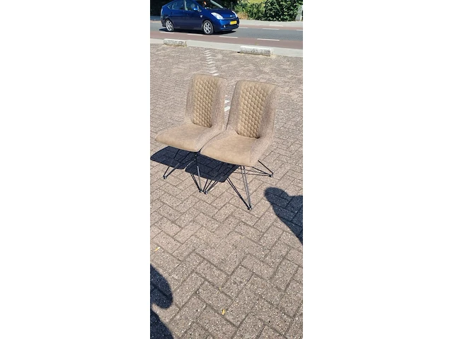 2x eetkamerstoel industrial, zazuhome, "carro", beige - afbeelding 1 van  2