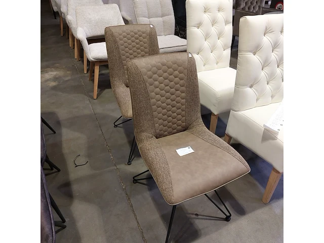 2x eetkamerstoel industrial, zazuhome, "carro", beige - afbeelding 2 van  2
