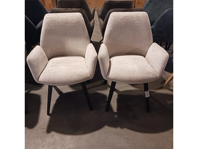 2x eetkamerstoel joly boucle, zazuhome, beige - afbeelding 1 van  5
