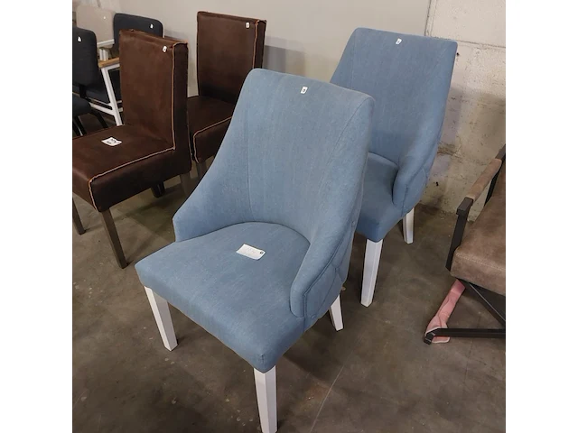 2x eetkamerstoel linnen, zazuhome, "riviera maison", blauw - afbeelding 1 van  3