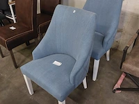 2x eetkamerstoel linnen, zazuhome, "riviera maison", blauw - afbeelding 1 van  3