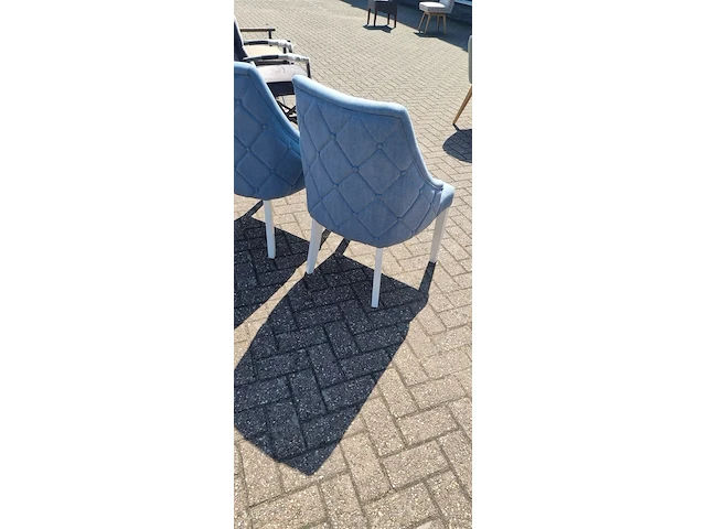 2x eetkamerstoel linnen, zazuhome, "riviera maison", blauw - afbeelding 2 van  3