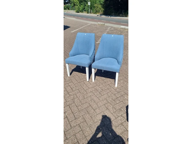 2x eetkamerstoel linnen, zazuhome, "riviera maison", blauw - afbeelding 3 van  3