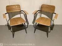 2x eetkamerstoel met armleuning semester, bruin/grijs - afbeelding 1 van  3