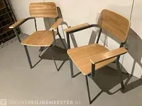 2x eetkamerstoel met armleuning semester, bruin/grijs - afbeelding 2 van  3
