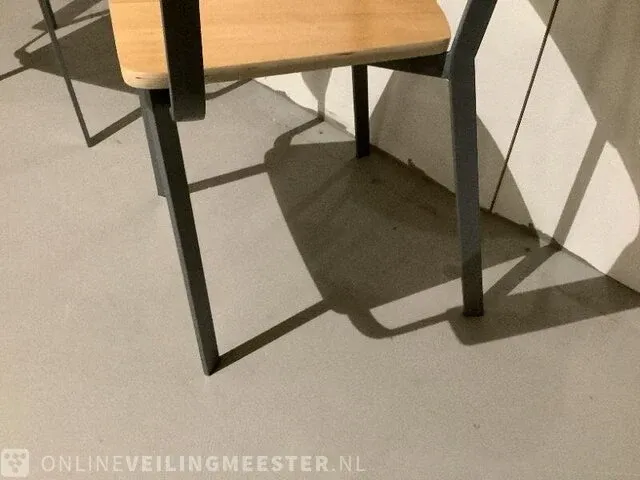 2x eetkamerstoel met armleuning semester, bruin/grijs - afbeelding 3 van  3
