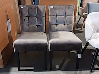 2x eetkamerstoel richmond zilveren ring, zazuhome, taupe - afbeelding 1 van  6