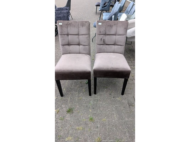 2x eetkamerstoel richmond zilveren ring, zazuhome, taupe - afbeelding 2 van  6