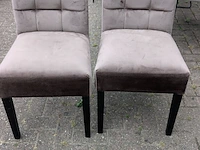 2x eetkamerstoel richmond zilveren ring, zazuhome, taupe - afbeelding 2 van  6